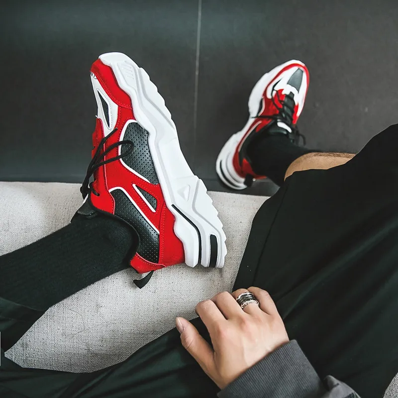 Кроссовки мужские дышащие повседневная обувь для отдыха толстая подошва удобные