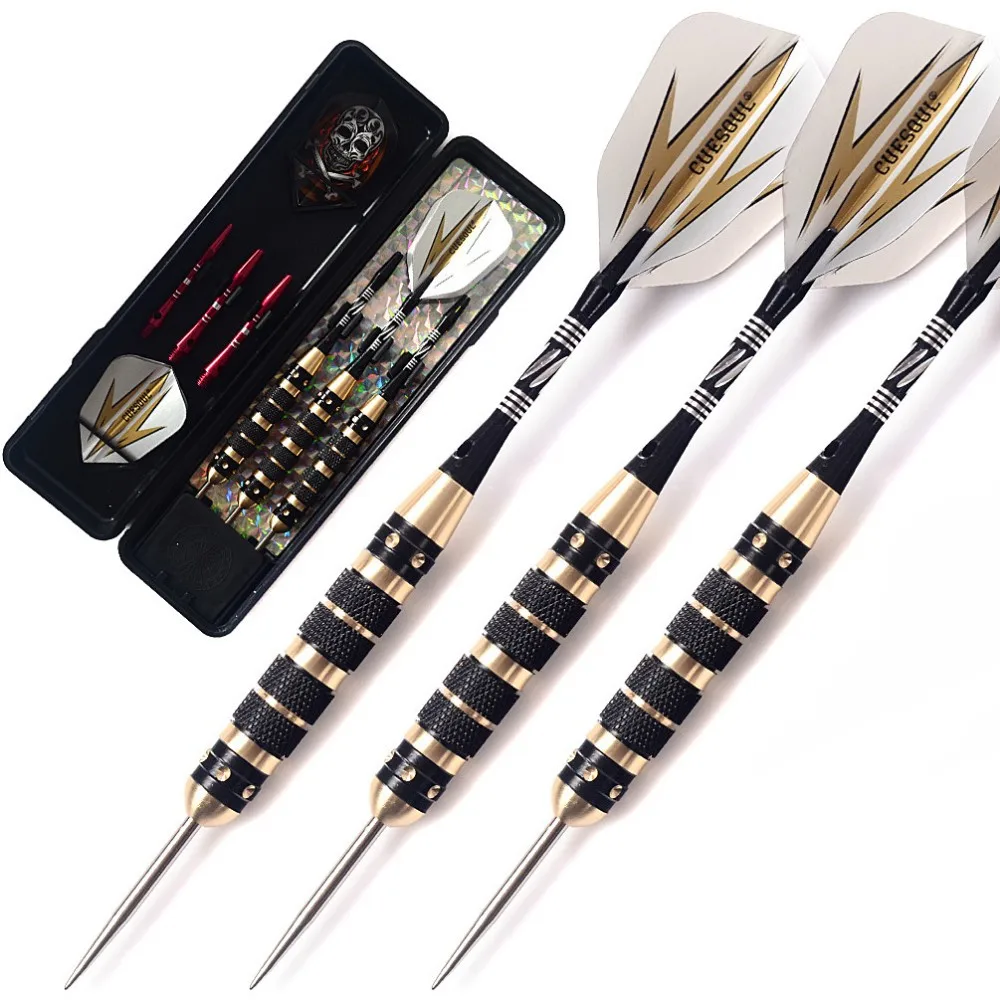

Professional Archer 20/23/26 Grams Steel Tip Darts -- Black Coating Brass Barrels