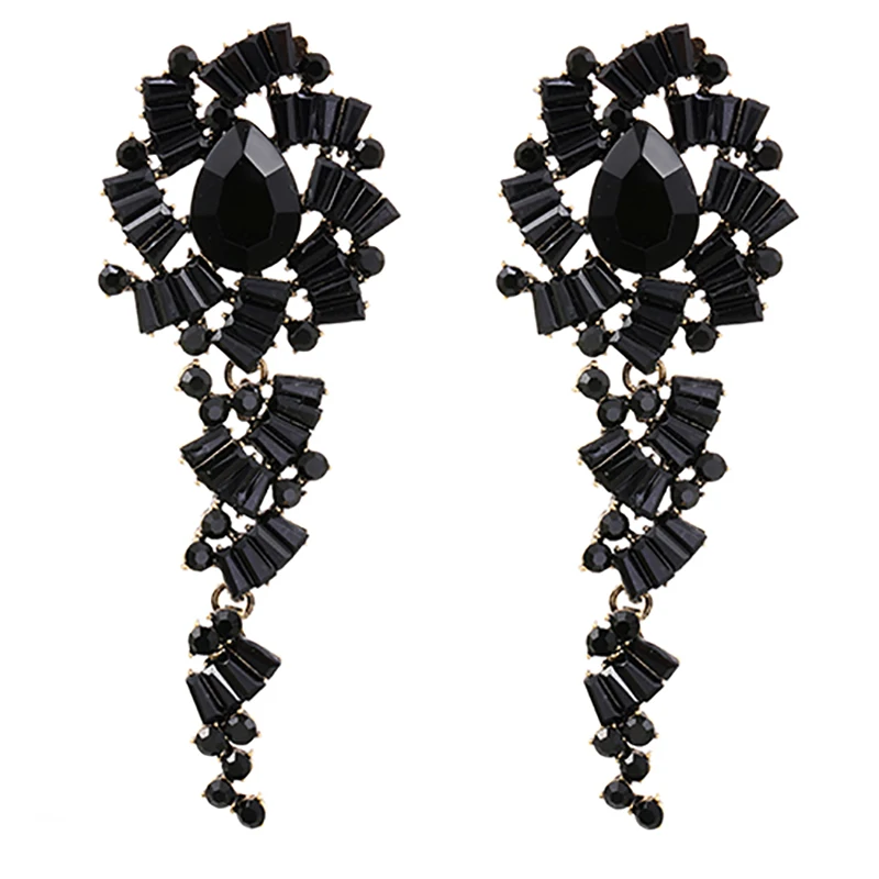 

Новые увеличенные длинные серьги ZHINI в стиле панк, Модные Красочные Висячие серьги с кристаллами для женщин, бижутерия для вечерние, 2021 brincos