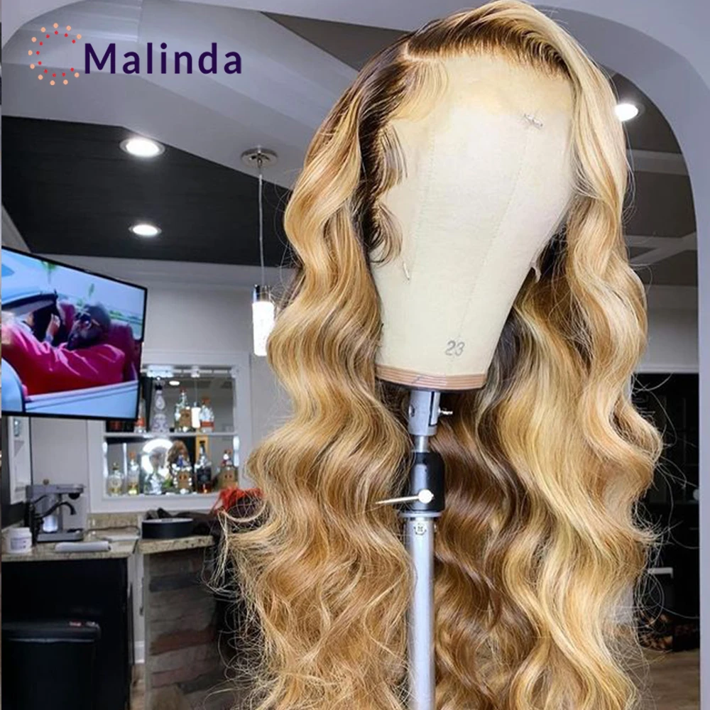 

28 30 Inch Body Wave Human Hair Wigs For Black Women Honey Blonde Loose Wave Wig 4x4 Closure Wavy Wig With Baby Hair