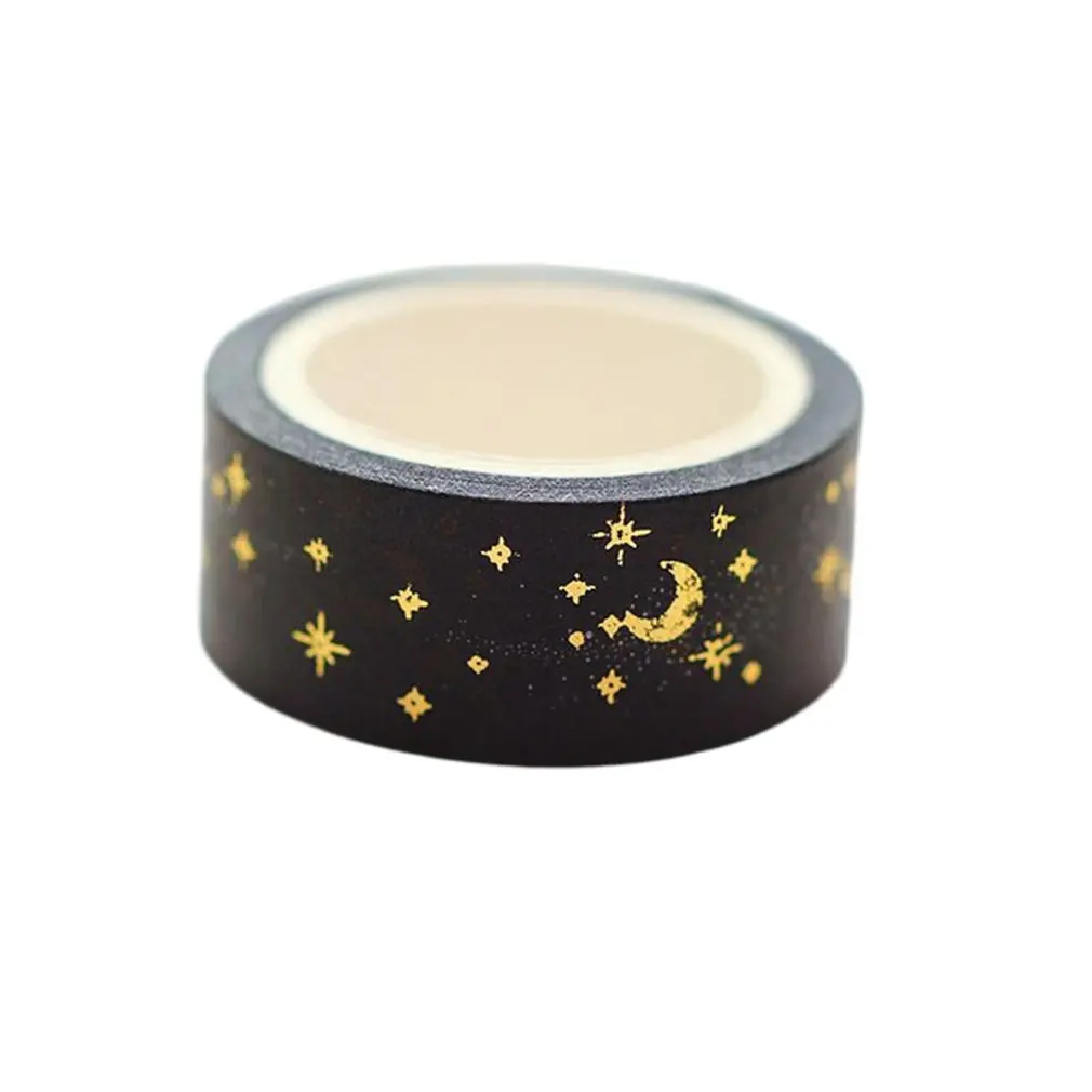 

Creative Flashing Gold Leaf Festival Decorative Masking Washi Tape Diy Diary Scrapbooking Practical Tape