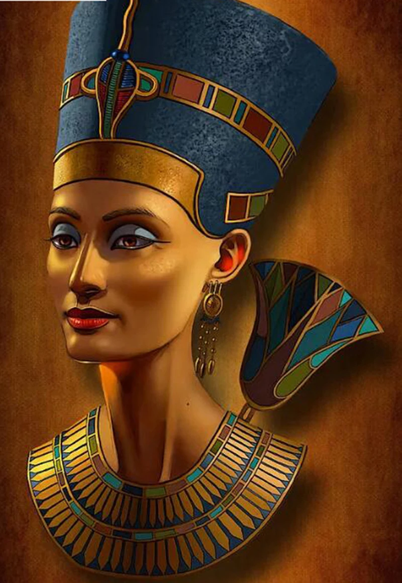 

5D Diy Diamond Painting"Nefertiti Egyptian Queen"Cross Stitch Full Diamond Embroidery Mosaic Pattern Beads