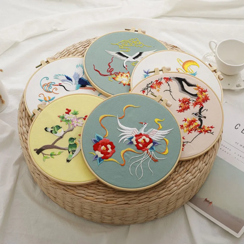 

Chinese Style Cross Stitch With Hoop For Beginner DIY Embroidery Painting Kit Needlework Embroidery Handmade Craft