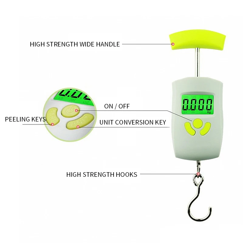 50kg/10g Mini Digital Pocket Scale Portable Fishing Hook Hanging Electronic Scales Weighing With Backlight LCD Display | Инструменты