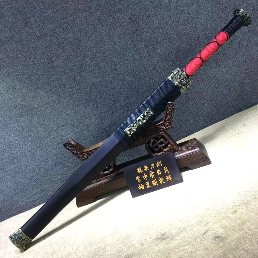 

Forged ancient Style Sword falchion temper Manganese steel Blade straight glaive Saber