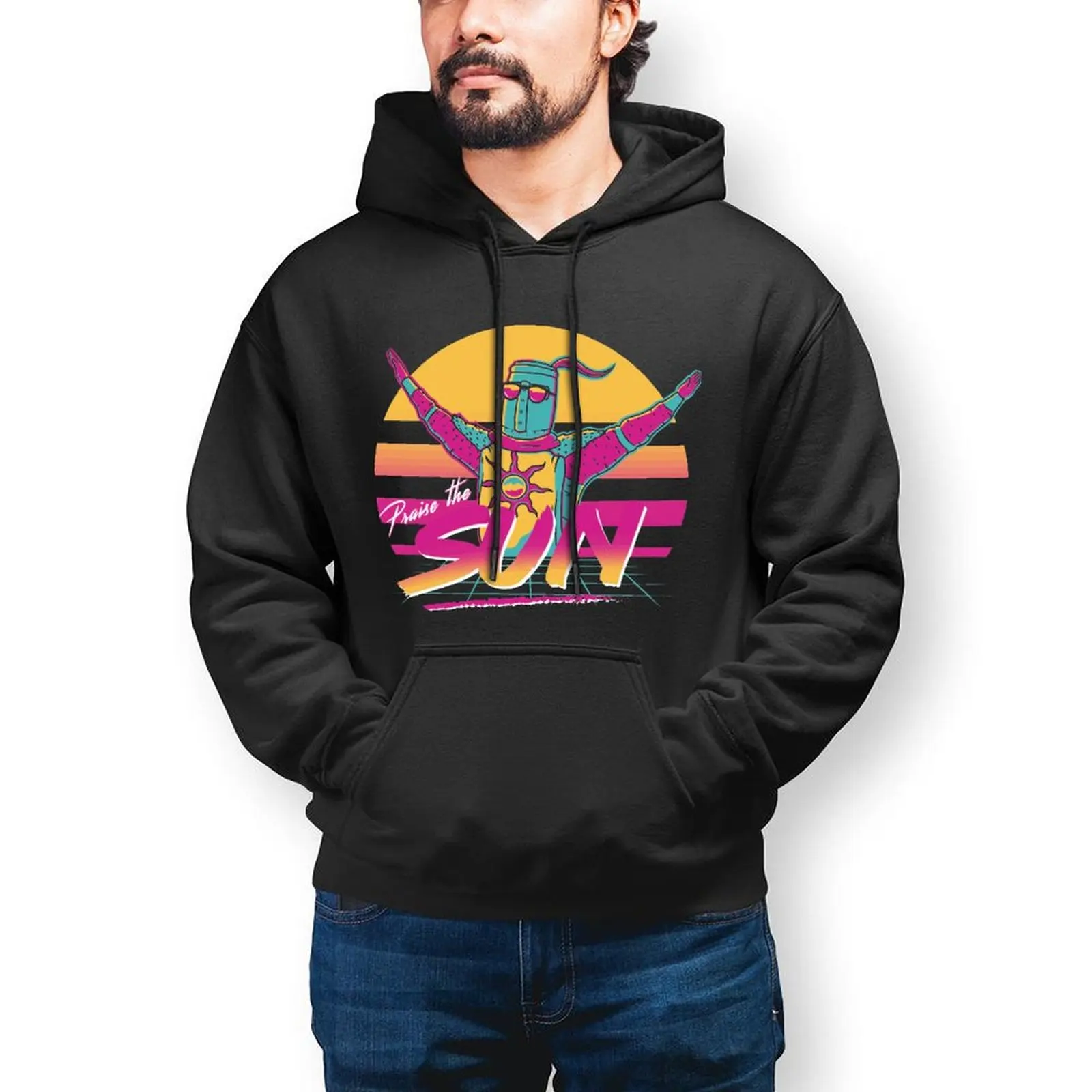 

Praise The Sun Hoodies Dark Souls BloodBorne Game Autumn Cotton Hoodie Fashion Outdoor Long Pullover Hoodie Men