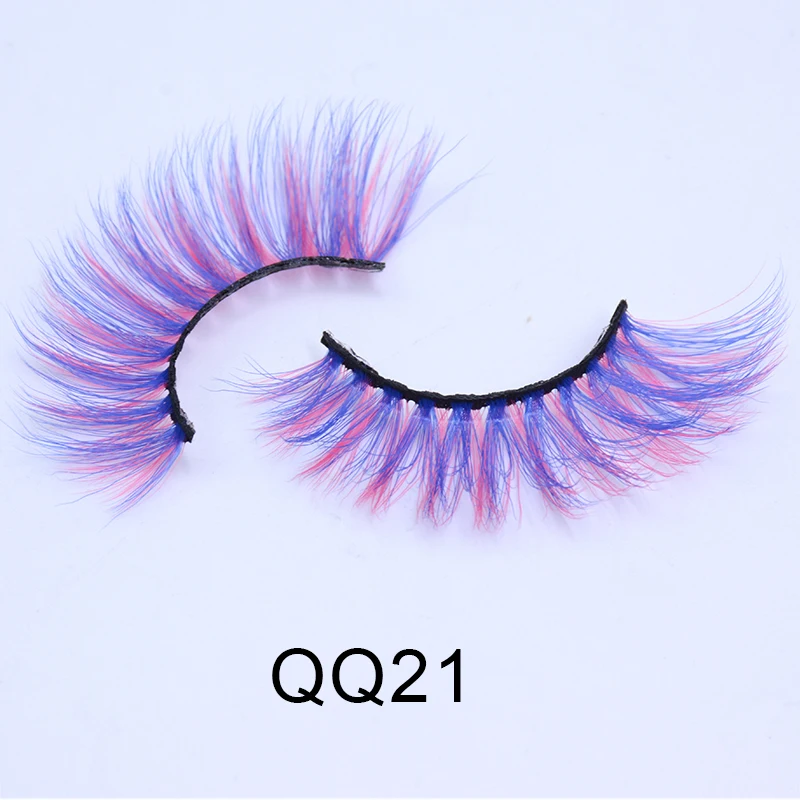 3D 5D красочные накладные ресницы искусственная норка радужные розовые фиолетовые