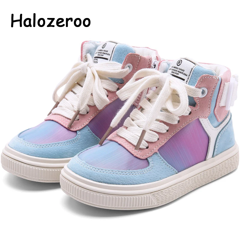 New Autumn Kids Sport Sneakers Baby Girls Genuine Leather Shoes Children Casual Boys Brand Black High Trainers | Детская одежда и