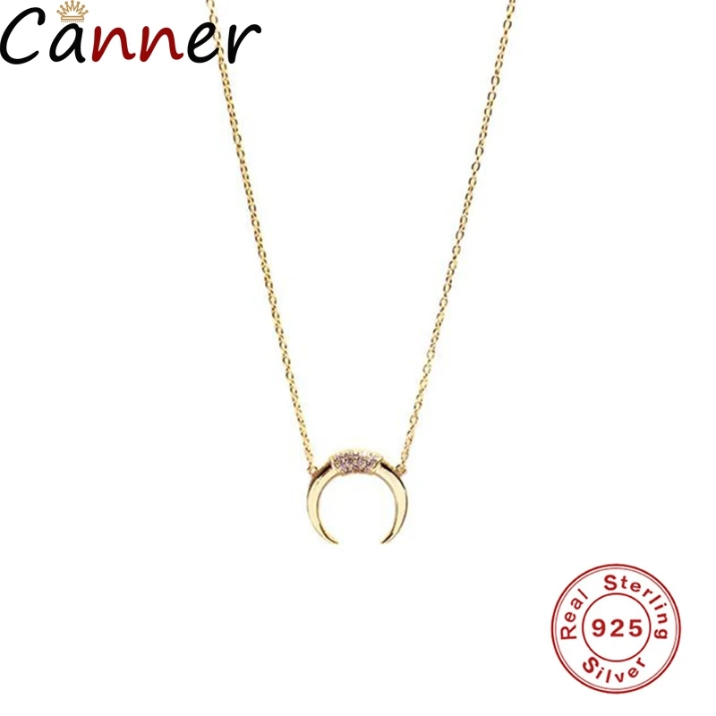 Женское длинное ожерелье полумесяц Canner из стерлингового серебра 925 пробы с