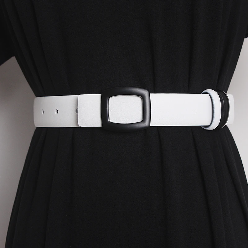 Женский подиумный ремень из натуральной кожи двухсторонний корсет пояс