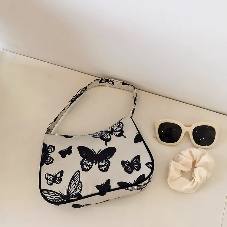 Женские сумки-хобо из полиэстера с рисунком бабочки элегантные винтажные