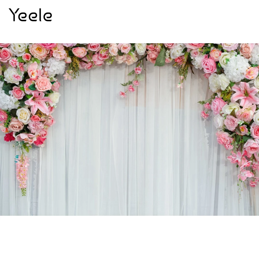 Фоны для фотосъемки Yeele свадебные декорации с аркой цветами занавесками