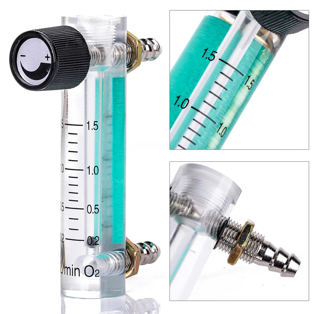 

1pc NEW 0-1.5LPM 1.5L Oxygen Air Flow Meter Flowmeter with Control Valve