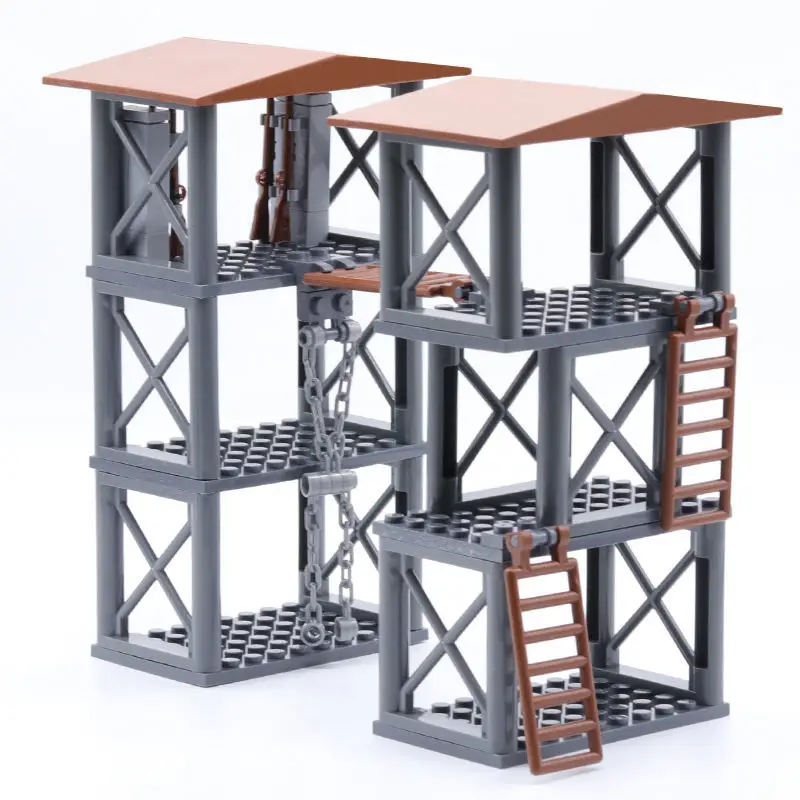 

World War II WW2 Double-Decker Military Watchtower MOC Accessories Building Blocks Bricks Toys Gifts