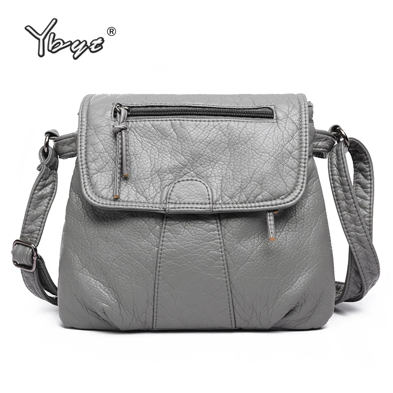 

YBYT casual women black satchel High Quality soft washed PU leather female shoulder bag handbag woman famous brand crossbody bag