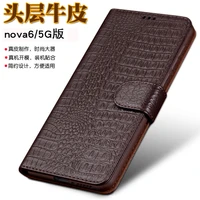 business style genuine leather wallet case card slots holder for huawei nova 6 5g 5 5i pro flip cover