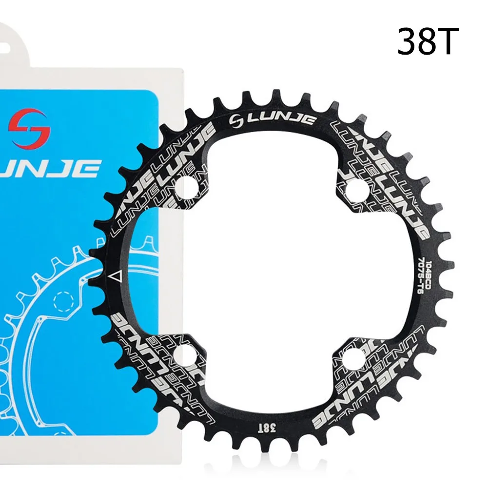 

LUNJE Bicycle Positive And Negative Sprocket Disc Plate Mountain Bike Single Speed Disc 104BCD Crankset 32T-38T Bike Part