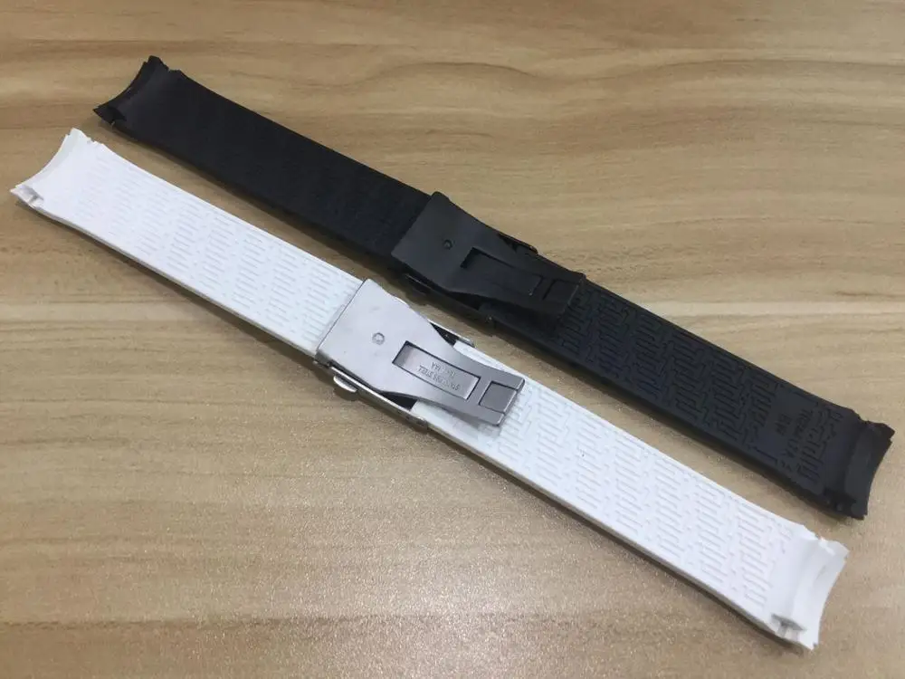 22mm T024417A Watchband Black Silicone Rubber Strap For T024 T024427