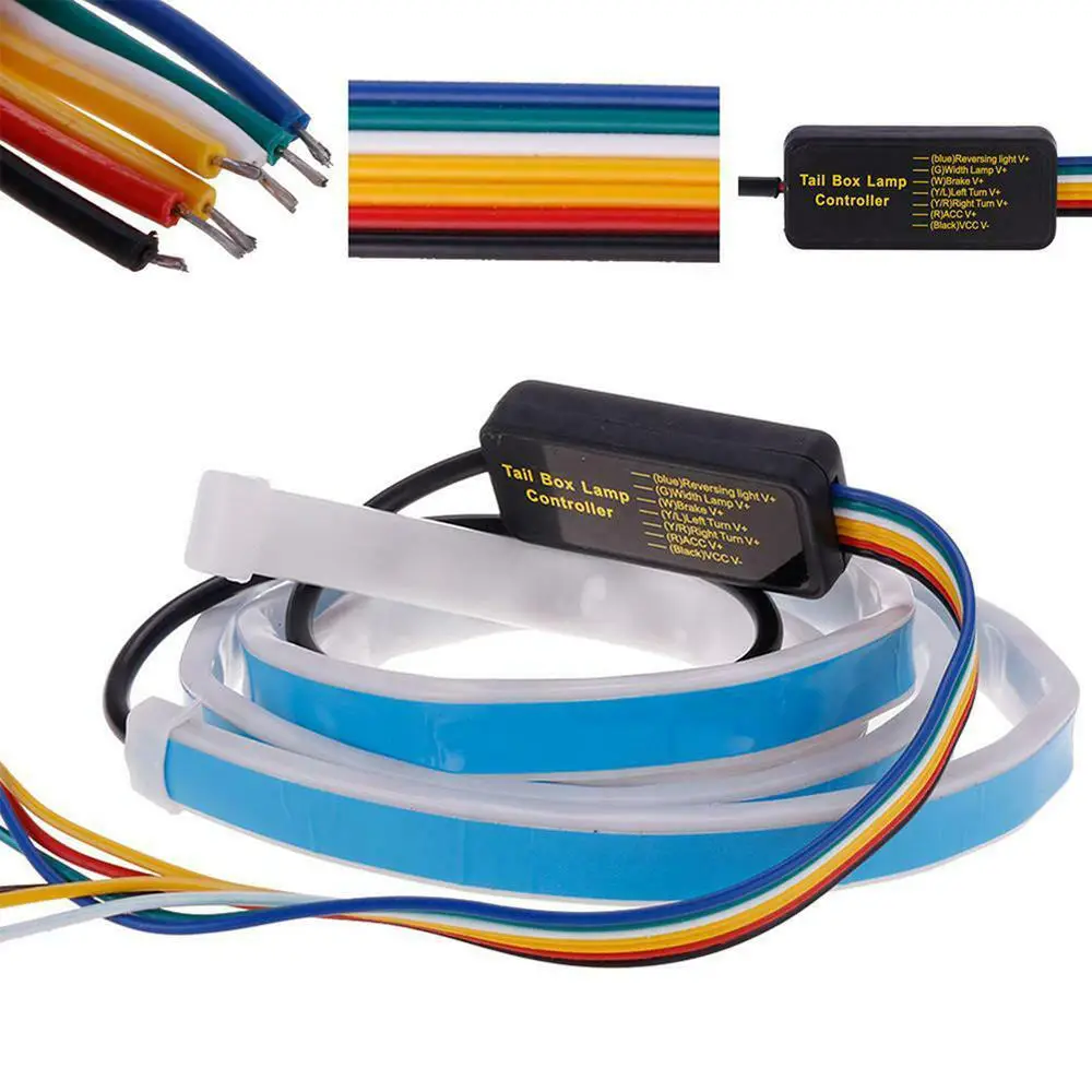 

1.2M Car Rear Trunk LED Strip Tail Light Dynamic Streamer RGB White Red Yellow