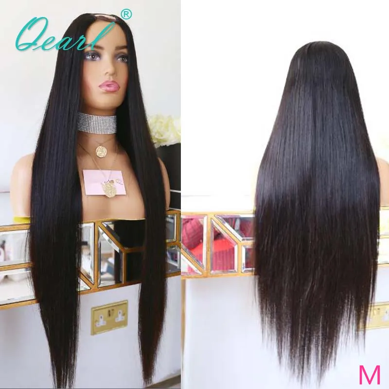 

Прямые человеческие волосы, натуральные парики 2x4, парик U-образной формы, среднее отверстие для женщин, перуанские длинные волосы Реми, 28 Дю...