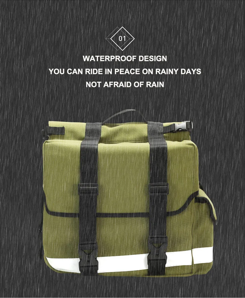 Mountain bike rear luggage rack travel bag Cycling equipment, shoulder bag, long-distance 56L waterproof bag