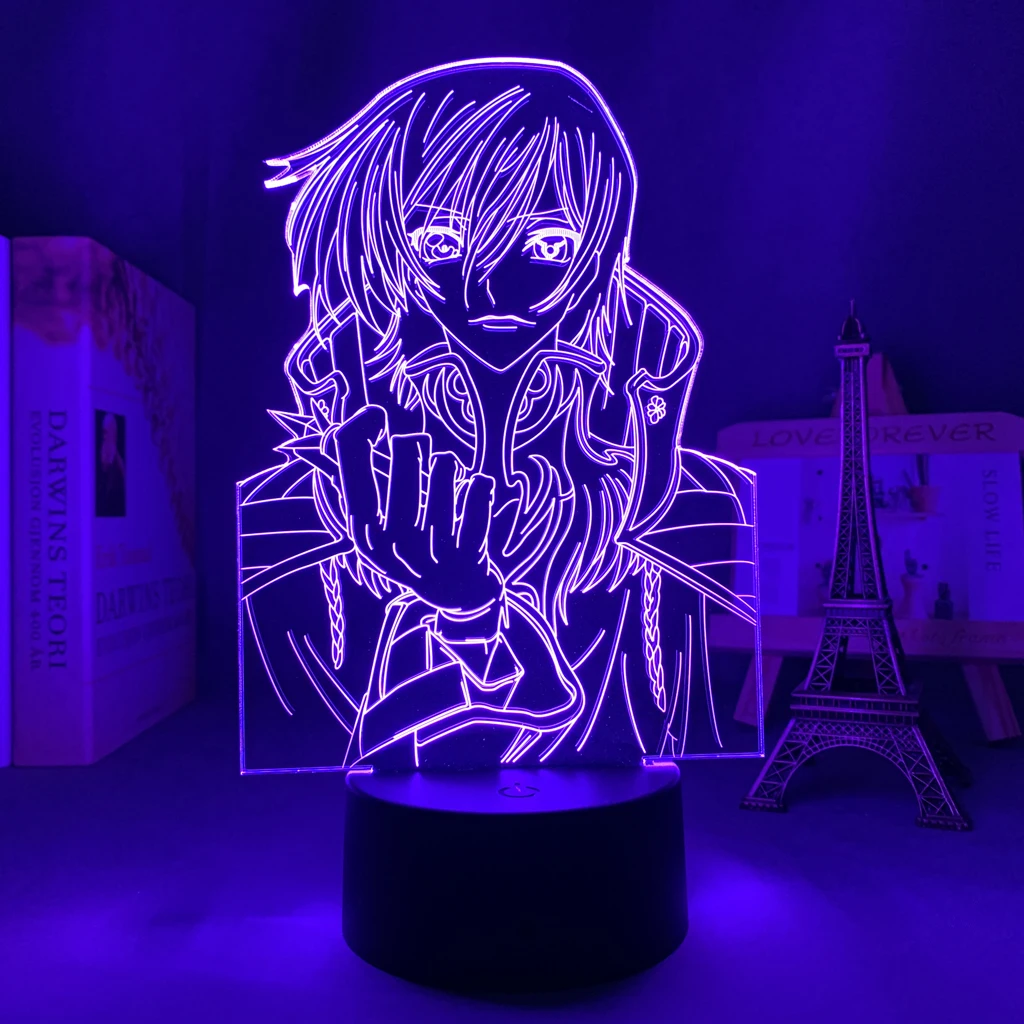 

Led Night Light Anime Code Geass Lelouch Lamperouge for Bedroom Decor Kids Brithday Gift Manga Room Desk 3d Lamp Code Geass