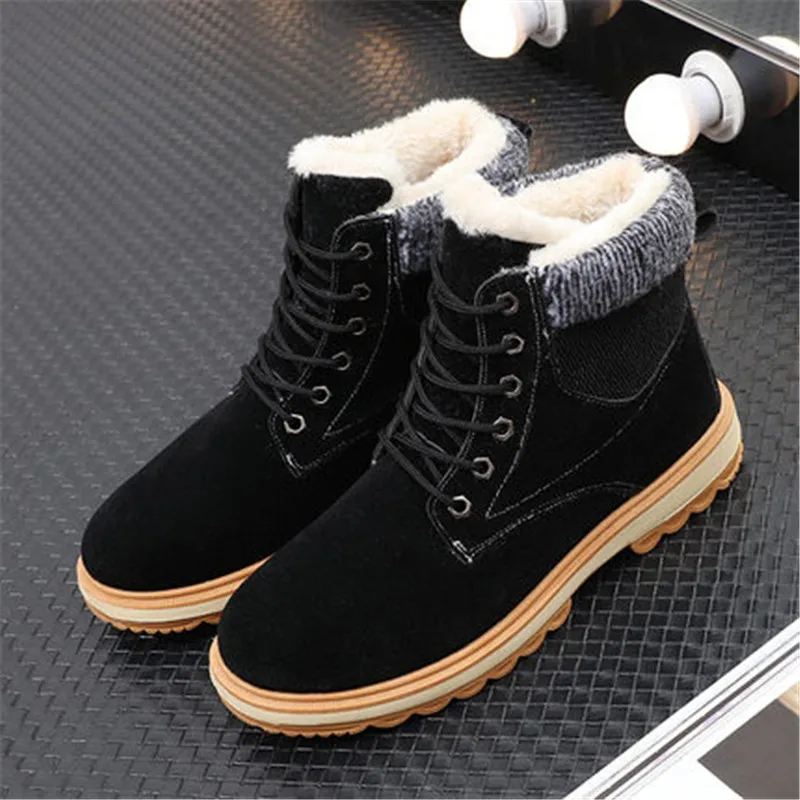 Ботинки MVP мужские короткие плюшевые хлопок на шнуровке модные трендовые из