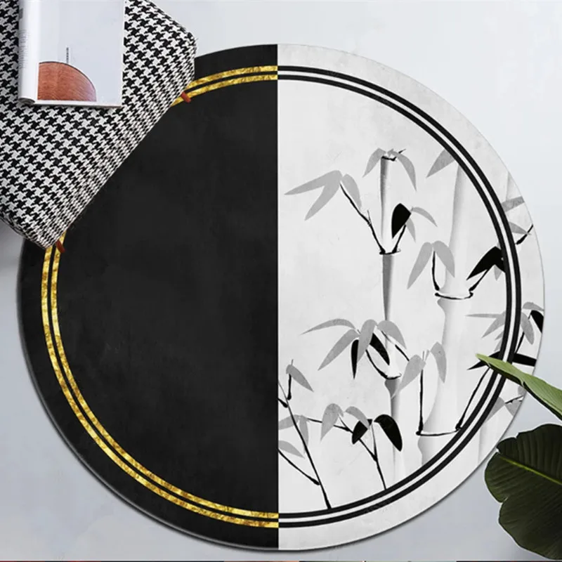 

Новый круглый ковер для спальни, кабинета, стула, напольный ковер, домашний декор, серия Nordic Grey, круглый ковер для гостиной, коврик для стола, ...