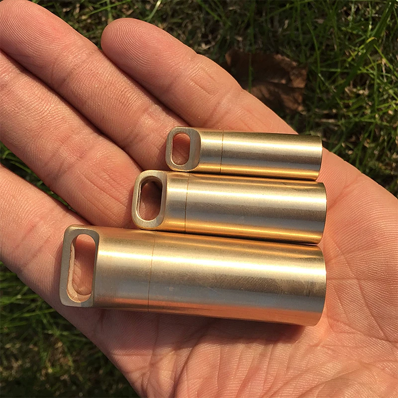 

New First Aid Mini Waterproof Capsule Seal Bottle Stainless Steel Outdoor Survival Pill Box Container Capsule Pill Bottle Tank