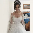 Женское свадебное платье со шлейфом, кружевное платье невесты, модель 2021