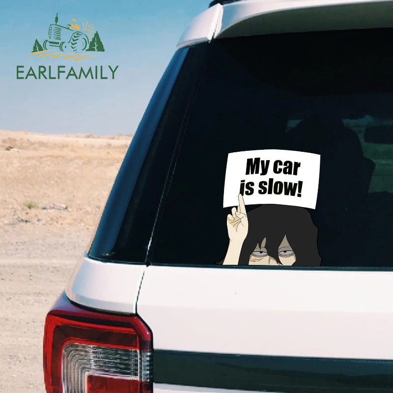 EARLFAMILY 13cm x 12.1cm for My Hero Academia Car Is Slow Stickers Anime Funny Decal Windows Trunk RV JDM Accessoires - купить по