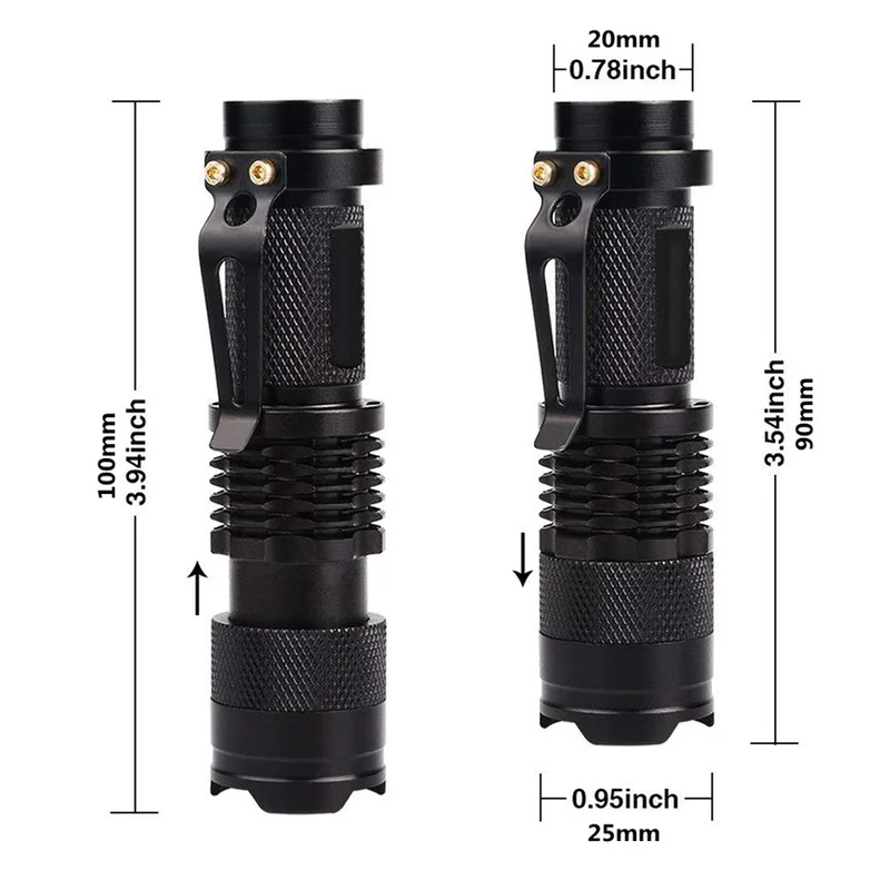

LED UV Flashlight Ultraviolet Torch W/ Zoom Function Mini UV 365nm/395nm Black Light Pet Urine Stains Detector Scorpion Hunting