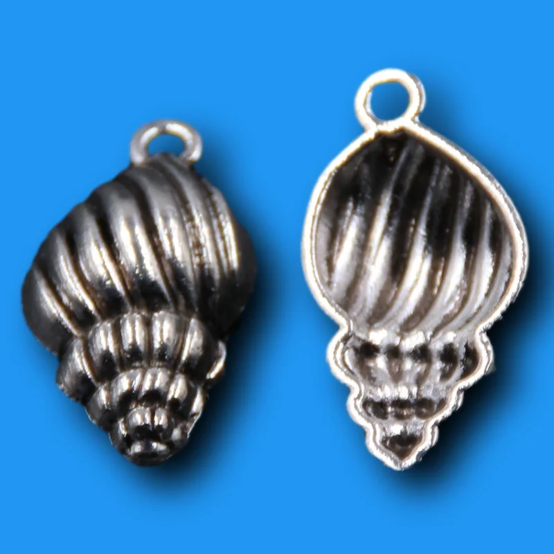 20 шт. посеребренные подвески в виде ракушек ретро ожерелье серьги металлические