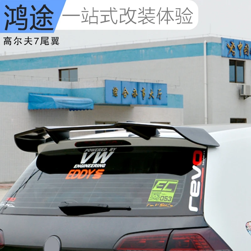 Для Volkswag Golf 7 MK7 Revozport Style 2014-2017 углеродное волокно задний спойлер на крыло крышу