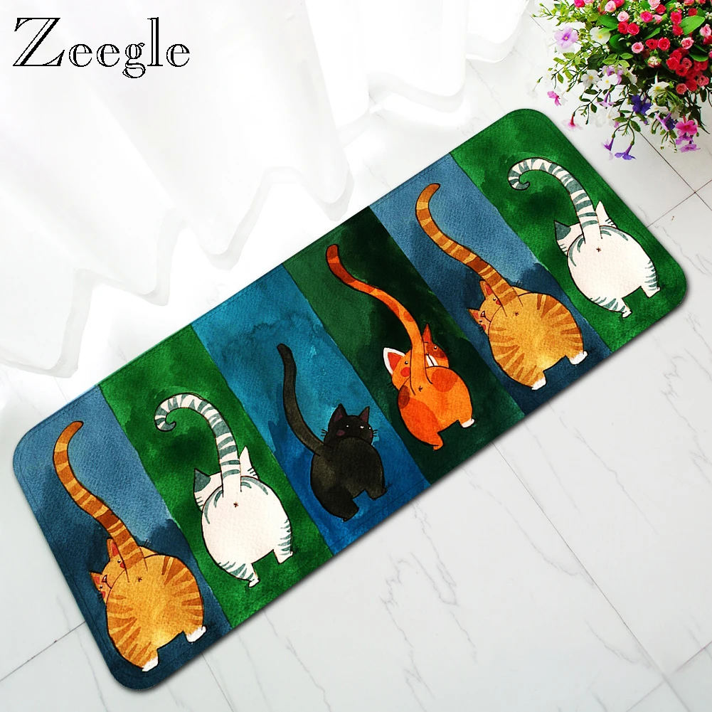 Zeegle с героями мультфильмов принтом в виде кота Кухня коврик фланелевый Гостиная