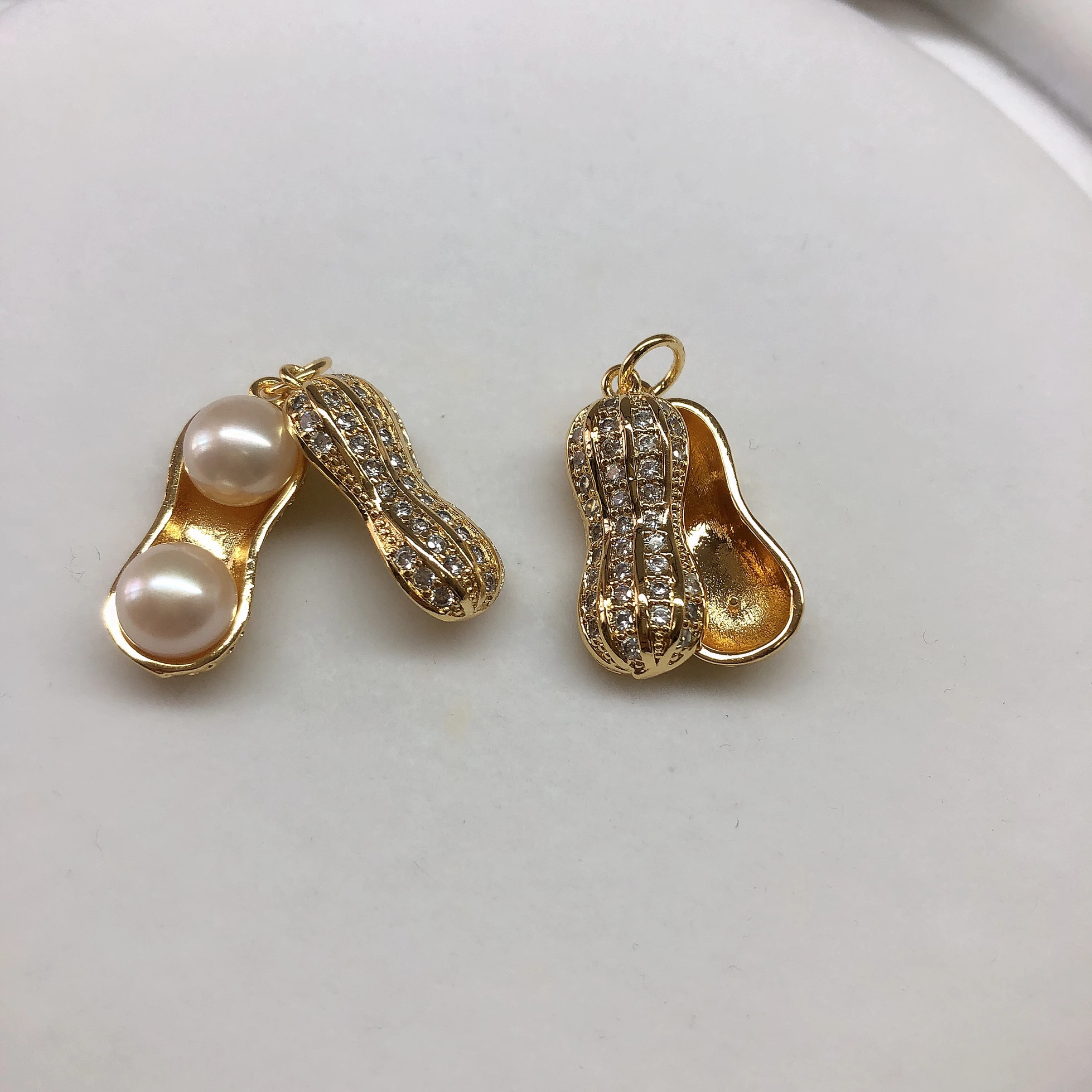 Два PAERL не кулон арахис база поиска настройки ювелирные Фитинги запчасти