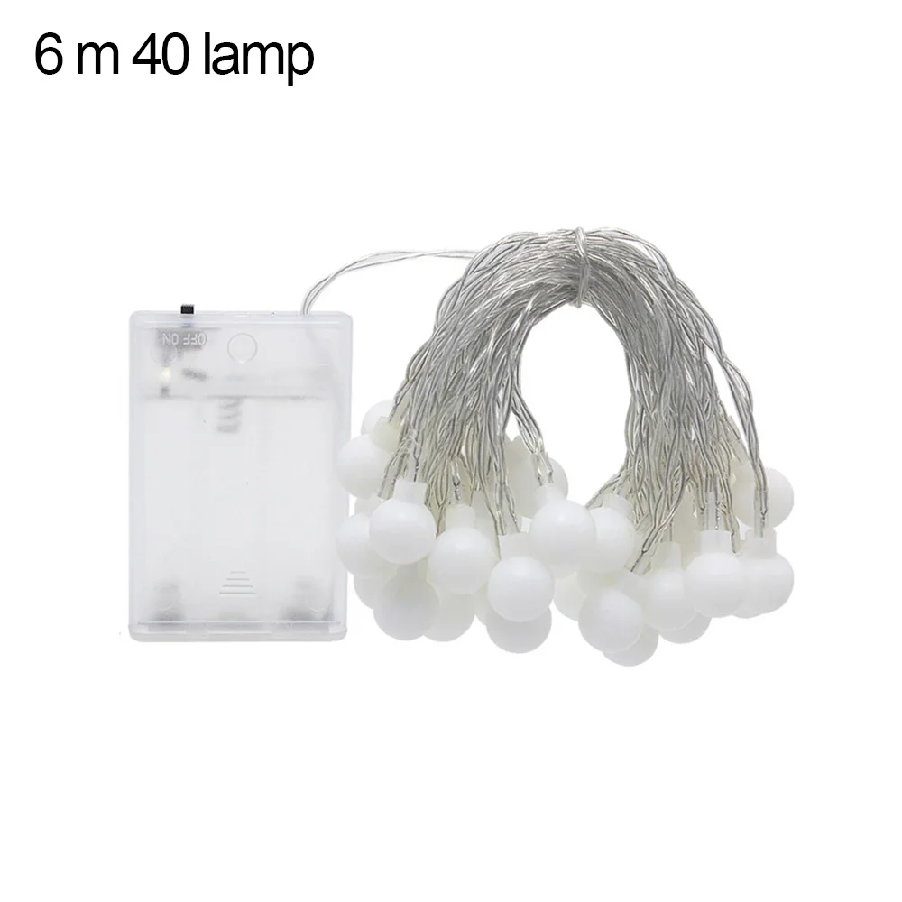 

3/6m LED Ball Garland Lights Fairy String Waterproof Outdoor Lamp Christmas Holiday Wedding Party Light Decoration Battery Power