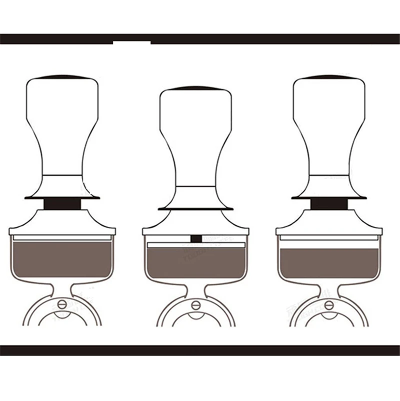 58/58.5 мм деревянная ручка для кофе с регулируемой глубиной пресс прессования