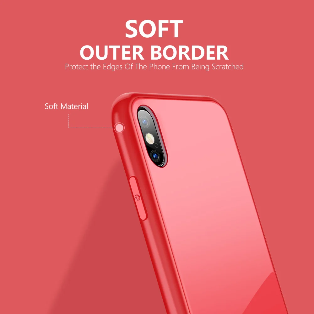 KISSCASE Гладкий стеклянный чехол для телефона Macaron iPhone 11 Pro Max XR XS X с мягкими краями 7 8