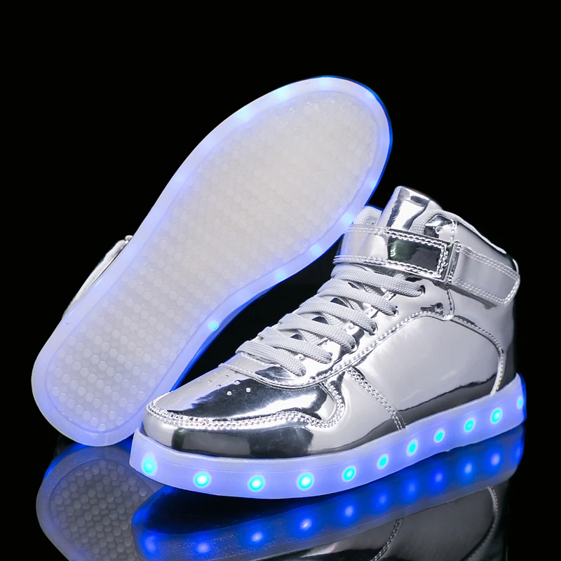 

Warm like home Silver Gold 26-40 USB Charger Glowing Sneakers Led Children Light Shoes Boys Girls illuminated Luminous Sneaker
