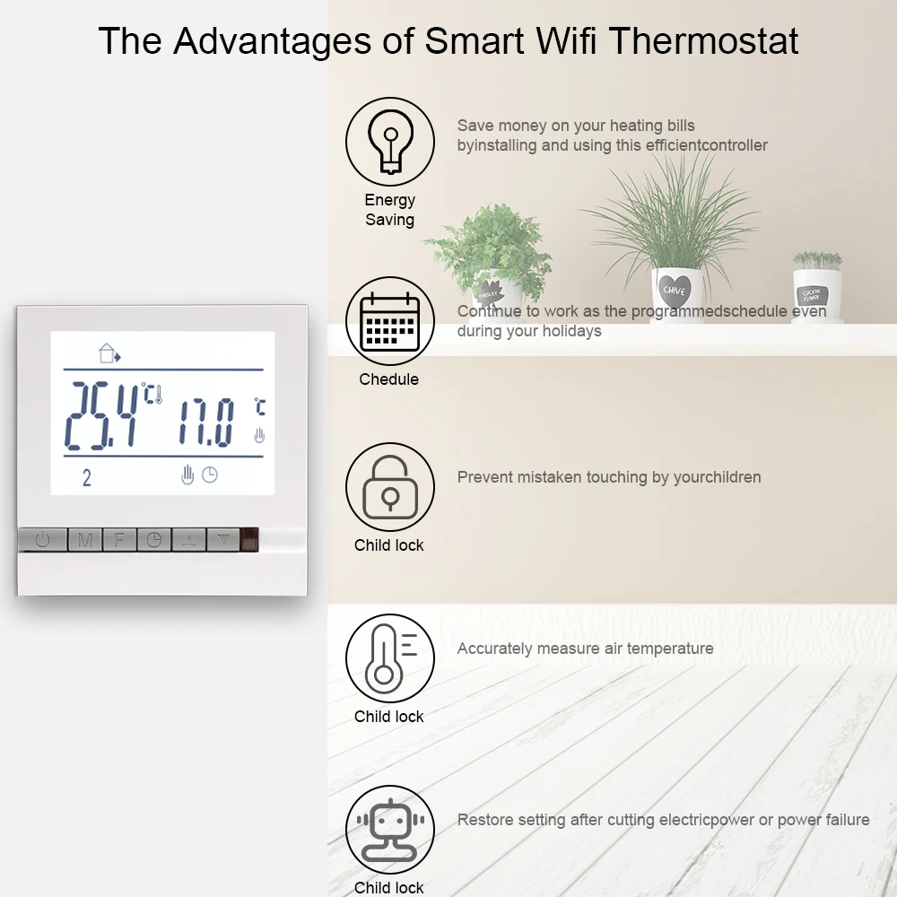 

Smart home smart room Wifi thermostat remote control temperature controller