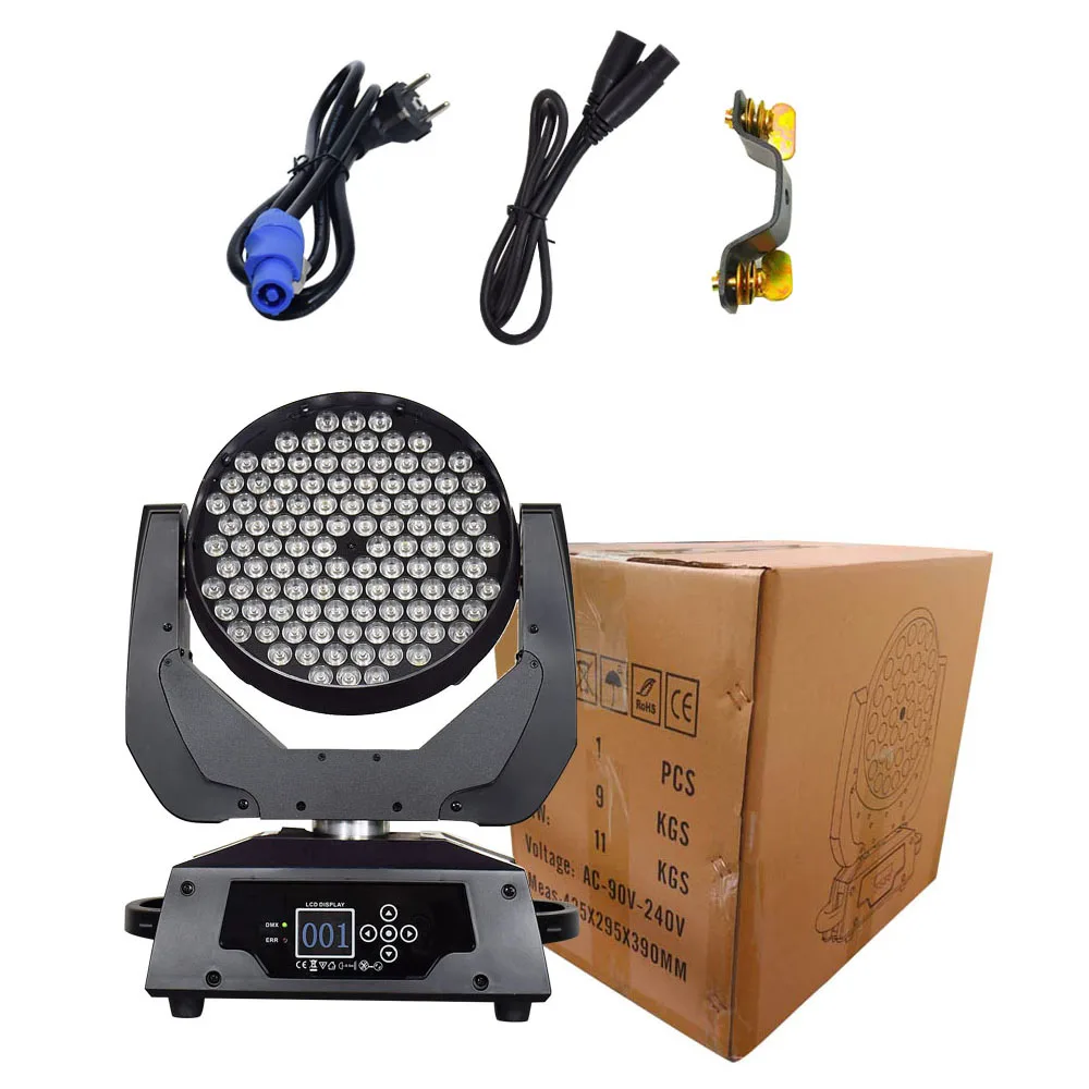 DMX управление DJ Moving Head Lights 108x3W RGBW 4in1 Led Wash Дискотека вечерние прожекторы церемония