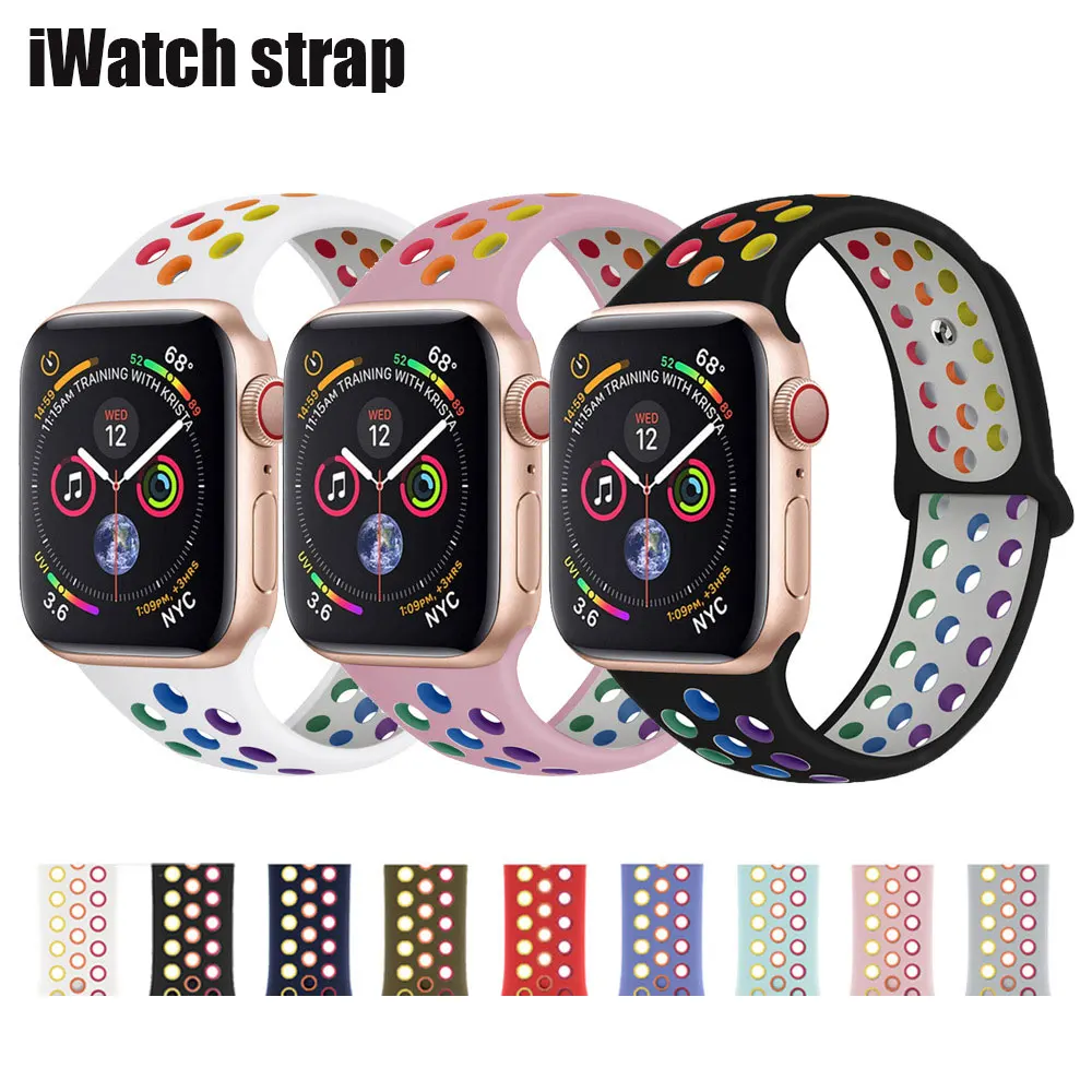 

Strap For appel watch band 44mm 40mm Pride Edition band 42mm 38mm silicone bracelet iwatch series 3 4 5 SE 6