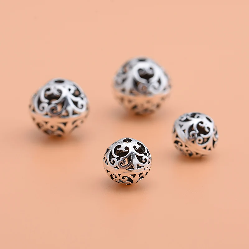 _ Серебряные тайские серебряные полые бусины Будды аксессуары креативные