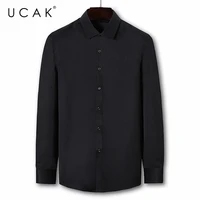 ucak brand casual long sleeve solid color shirts men clothing 2020 streetwear turn down collar shirts homme autumn clothes u6079
