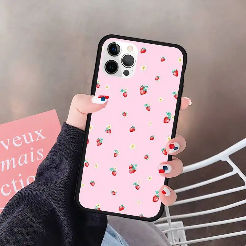 

strawberry tasty food fruit pattern Phone Case For Iphone 5 5S SE 6 6s 7 8 plus X Xr XS 11 12 Mini Pro Max Cover Fundas Coque