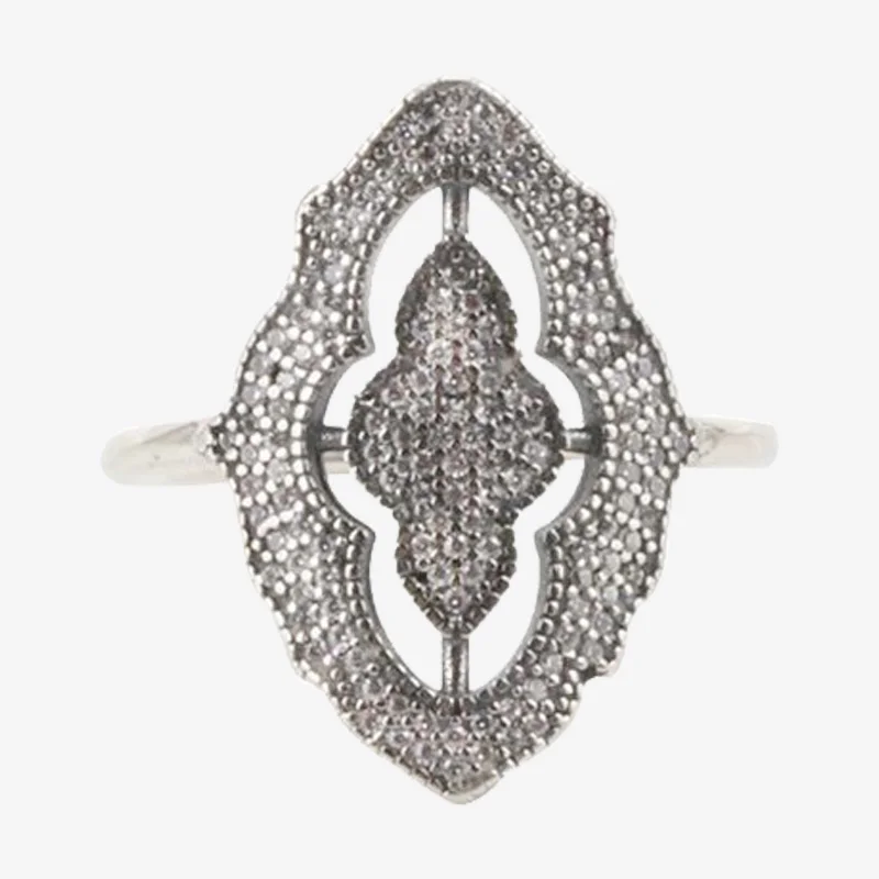 

925 Sterling Silver Pan Ring Creative Petal Window Hollowed Out Ring For Women Wedding Party Gift Fashion Jewelry