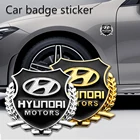 2 шт., металлические 3d-наклейки для Hyundai Elantra 2012 2013 2017 Tucson Solaris Sonata Veloster i10 i20 i30