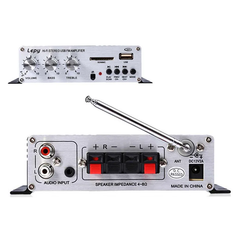 LP-A68 автомобильный усилитель 12 В HiFi USB SD FM радио/MP3 плеер стерео аудио цифровой усилитель Hi-Fi стерео аудио усилитель
