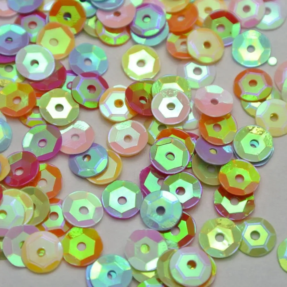 5000 шт./упак. смешанные Цвет AB 6 мм чашки с круглой свободные тесьма пайетками для